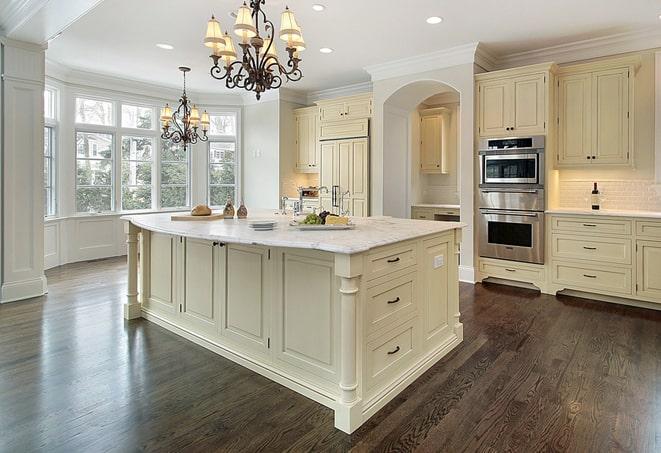 bright and airy dining room with laminate flooring in South Riding